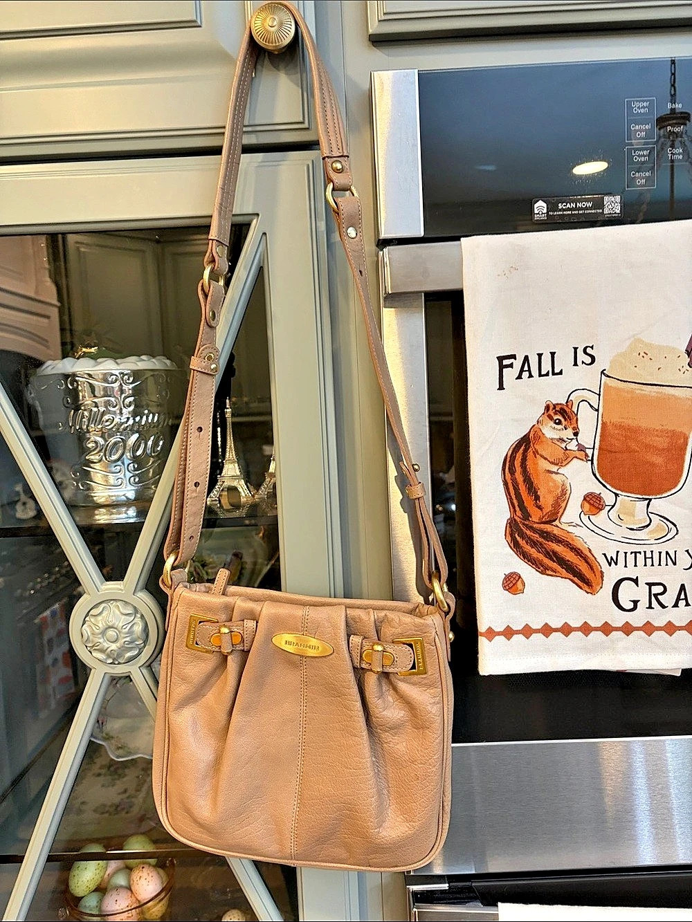 Vintage Brahmin Brown Leather Crossbody Bag